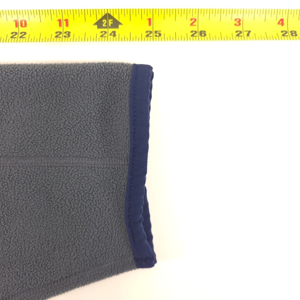 Peter Millar Mens Fleece Pullover 1/4 Zip XL Grey Navy Trim Kangaroo Pocket - Picture 13 of 13